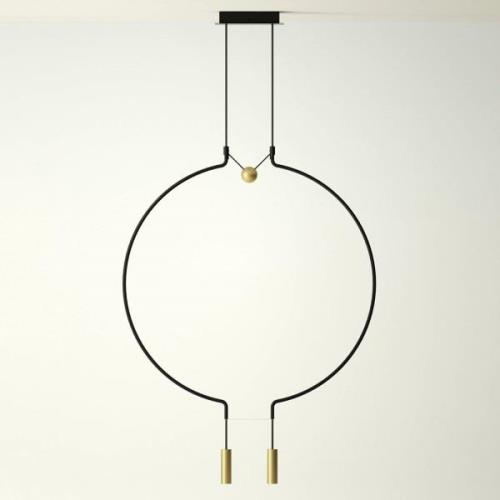 Axolight Liaison M2 hanglamp zwart/goud 84cm