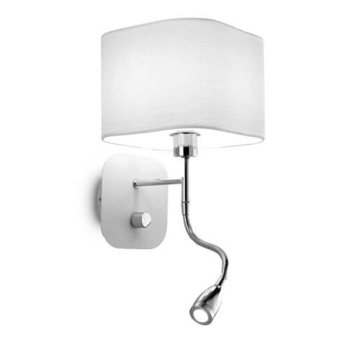 Wandlamp Holiday leeslamp flexibele arm, wit