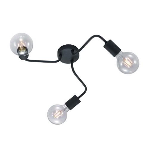 Plafondlamp Diallo 3-lamps zwart mat