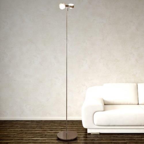 Flexibele vloerlamp PUK FLOOR, mat chroom, 2-lamps.