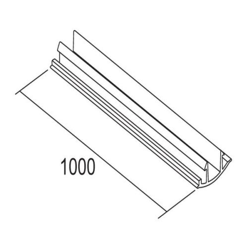 Ivela railafdekking 1m, 3-fasen, zwart