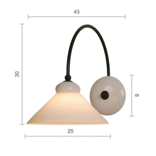 Menzel Provence La Maison wandlamp, kap wit