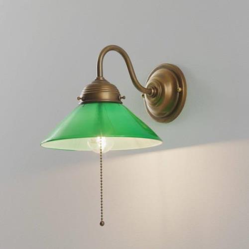 Wandlamp KONRAD met groene glazen kap