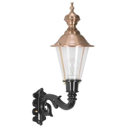 Buitenwandlamp Hoorn, fitting boven, zwart