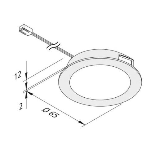 LED meubelverlichting FAR 58, staal, 3W, 4.000K