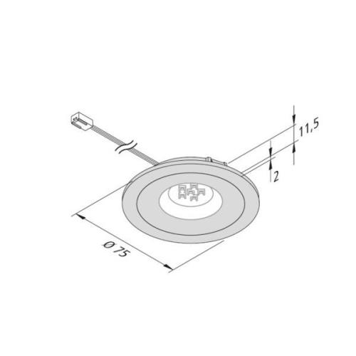 LED meubelverlichting AR 68 4W rvs 3.000K