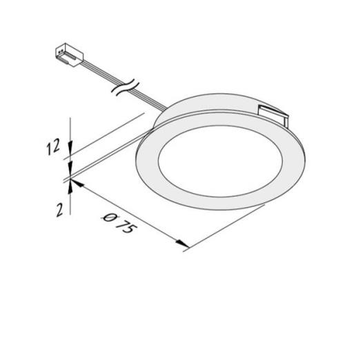 LED meubelverlichting FAR 68 roestvrij staal 4W 3.000K