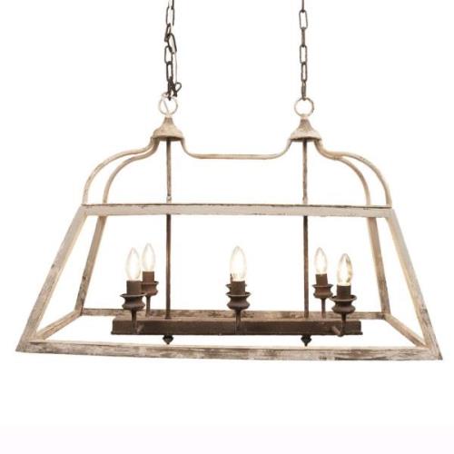 Hanglamp 237 van hout, 6-lamps