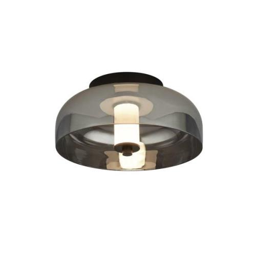 LED plafondlamp Frisbee met glazen kap