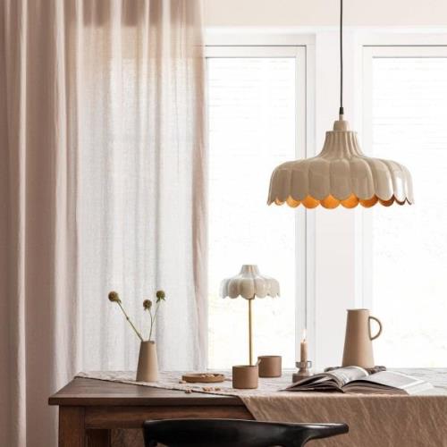 PR Home Hanglamp Wells, beige/goud, Ø 43 cm, metaal