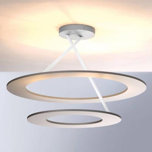 Bopp Stella LED plafondlamp 2 ringen aluminium/wit