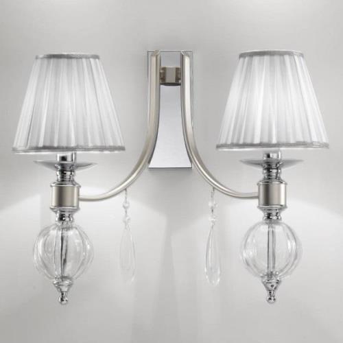 Wandlamp 7330 met glasdruppels, 2-lamps