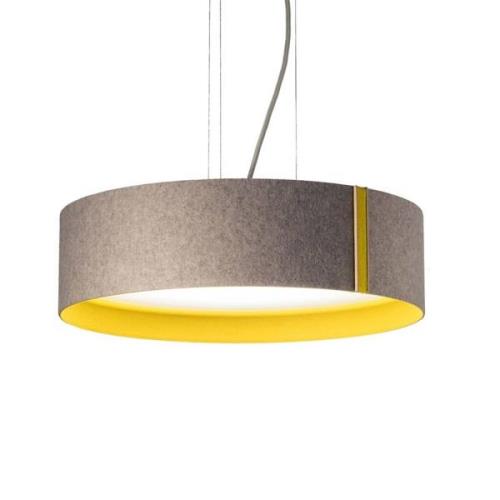 LED hanglamp LARAfelt M, Ø43cm, grijs/curry