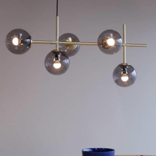 Dyberg Larsen Como hanglamp, 5-lamps, messing