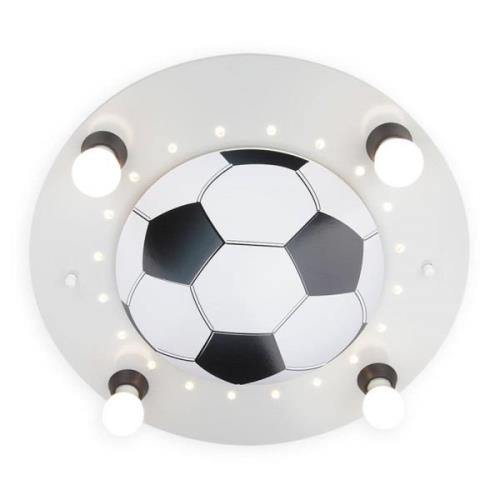 Plafondlamp Voetbal, 4-lamps, zilver-wit