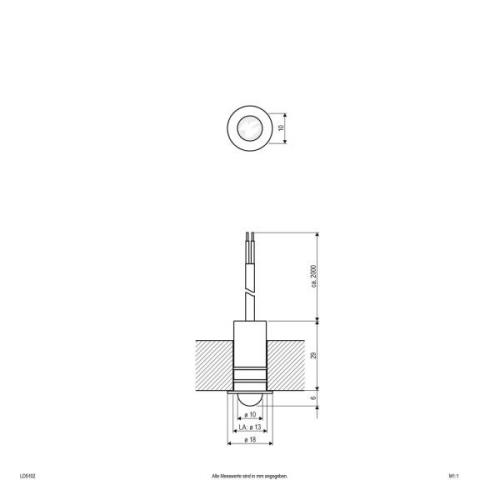 EVN LD5102 inbouwlamp 12V IP68 0,3W 830, lens