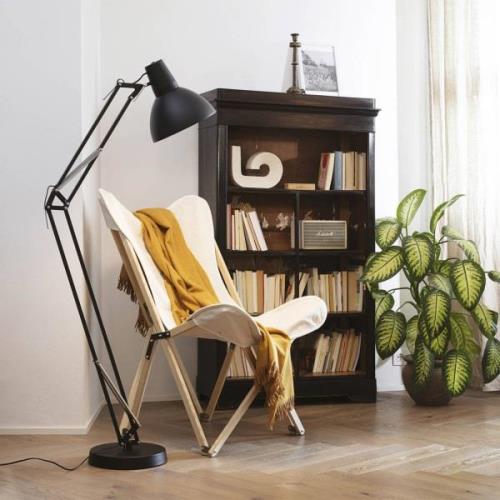 Ideal Lux Wally vloerlamp met scharnierarm, zwart