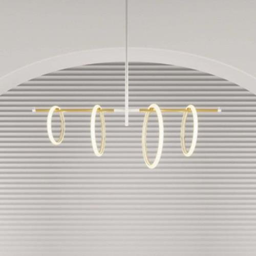 Ulaop LED hanglamp, vier ringen, wit