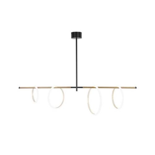 Ulaop LED hanglamp, vier ringen, zwart