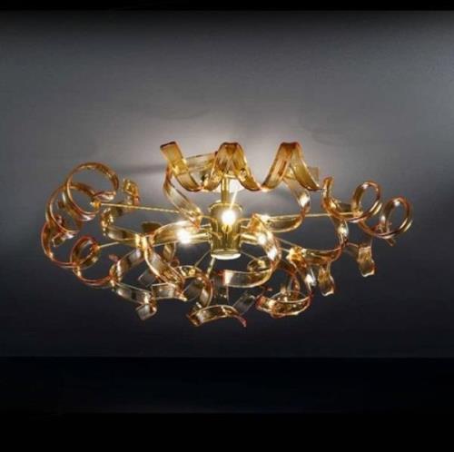 Amberkleurige plafondlamp Amber, diameter 60 cm