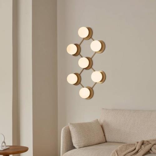 Nuura Liila 7 wandlamp 7-lamps goud/opaal