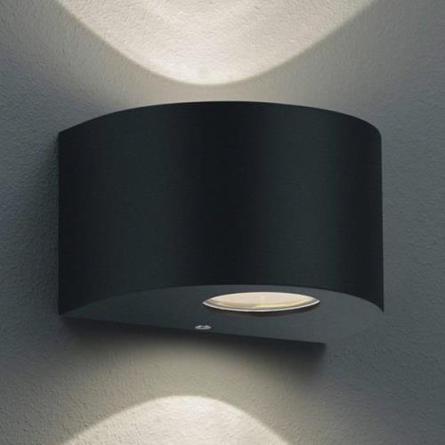 Ronde LED buitenwandlamp Rosario, zwart