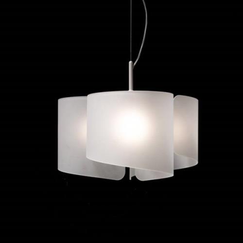 Papiro hanglamp, 3-lamps, gesatineerd