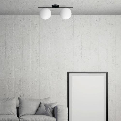 Plafondlamp Jugen zwart 2-lamps horizontaal