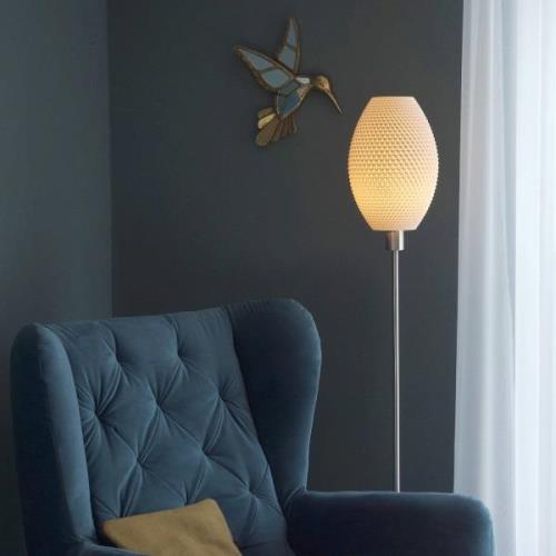 Vloerlamp diamant Olive van biomateriaal, linen