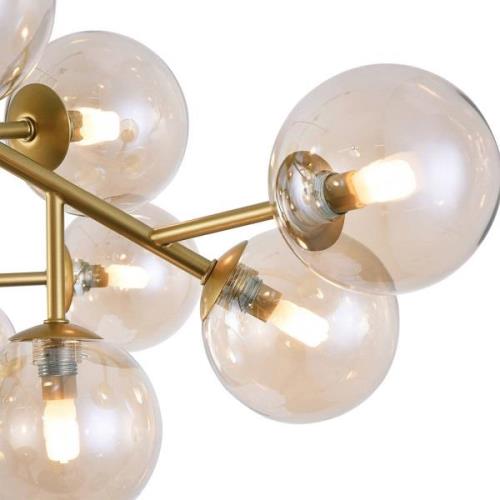 Maytoni Dallas plafondlamp, 20 glasbollen, goud