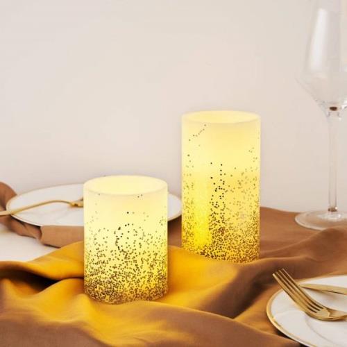 Pauleen Golden Glitter Candle LED kaars Set van 2