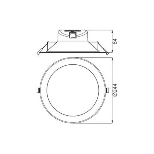 Acrux 195 inbouwlamp LED, wit, Ø 24,4 cm