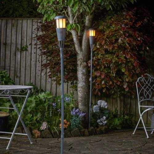 LED solar-grondspies lamp Tiki, 2 stuks per pak