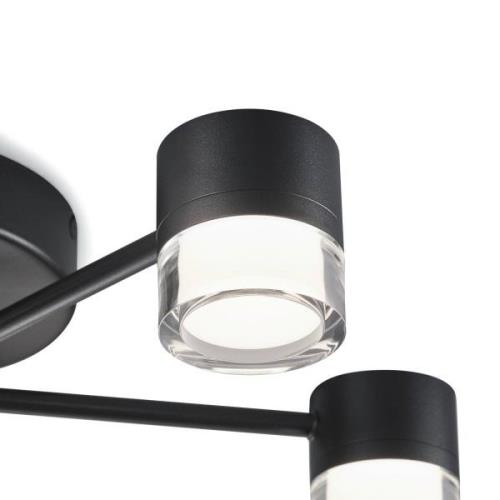 Helestra Kala LED plafondlamp, zwart, 11-lamps