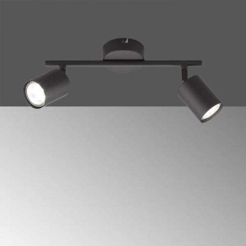 LED plafondspot Vano zwart, 2-lamps