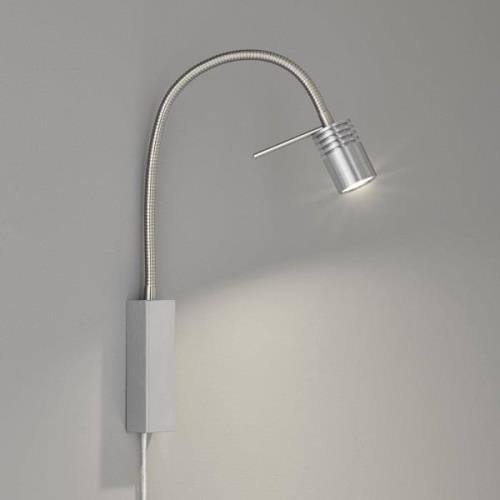 LED wandlamp River, flexibele arm, geribbeld