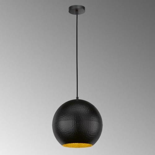 Hanglamp Mylon, zwart/goud, bolvormig