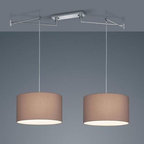 Helestra Certo hanglamp cilinder 2-lamps mocca