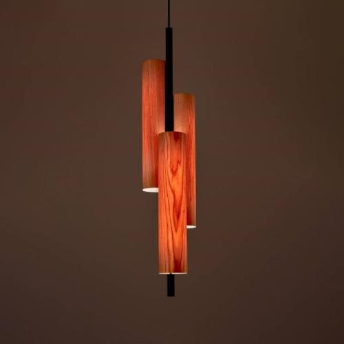 LZF Black Note Triplet hanglamp zwart/kersen