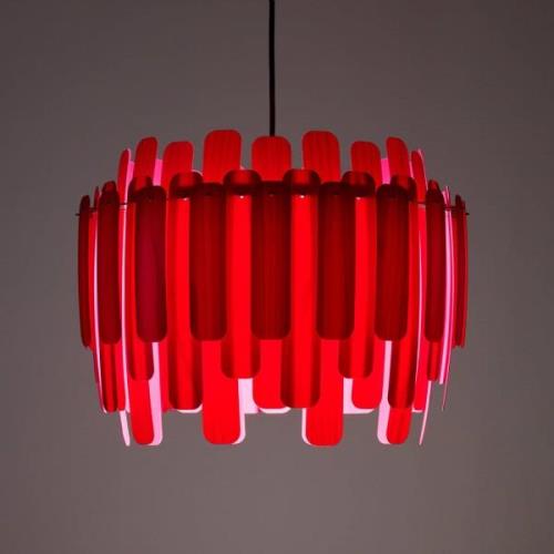 LZF Maruja houten hanglamp, rood