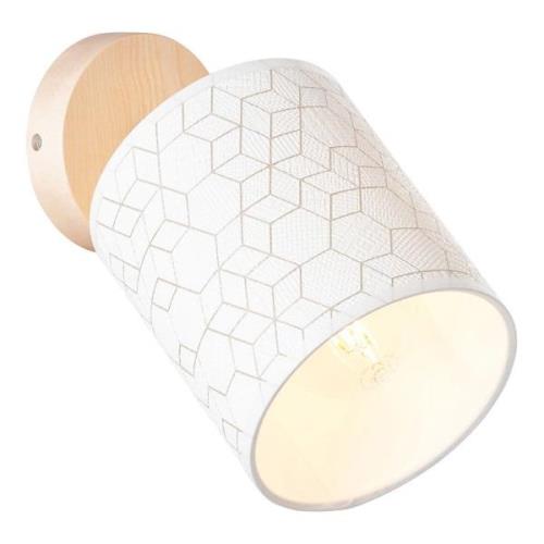 Wandlamp Galance met stoffen kap wit