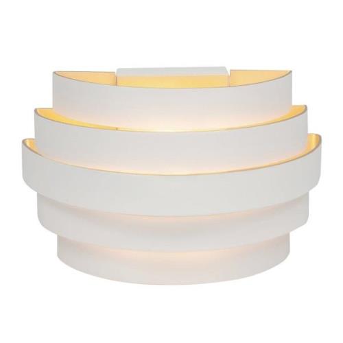 Wandlamp Scudo, aluminium, wit/goud