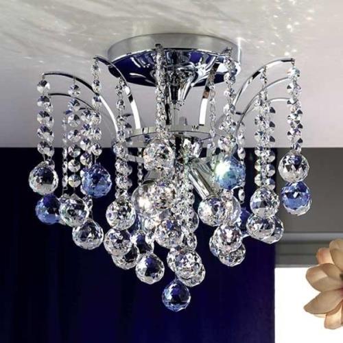 Fonkelende kristallen plafondlamp LENNARDA, 42 cm