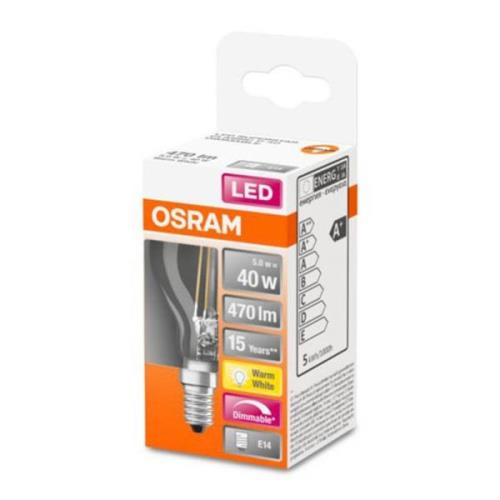 LED druppellamp E14 4,8W filament 2.700K dimbaar