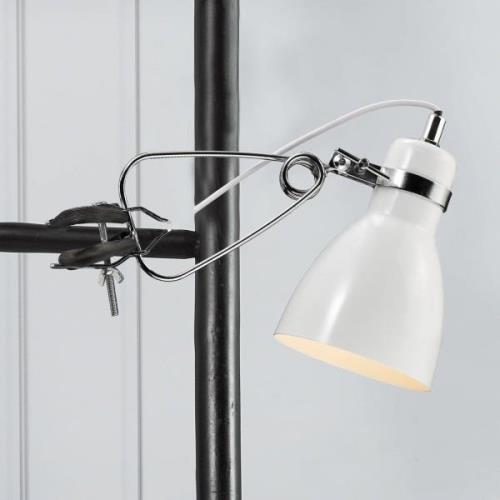 Glanzende klemlamp Clone wit