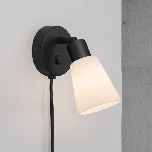 Wandlamp Cole van glas en metaal, 1-lamp