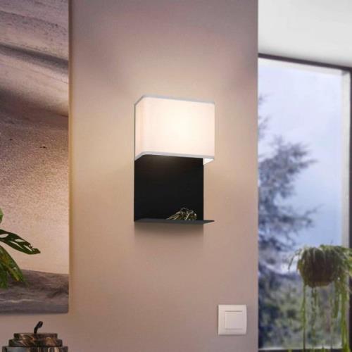 LED wandlamp Galdakao met textiel, zwart/wit