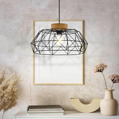 Hanglamp Padstow met kooikap en houtdetail