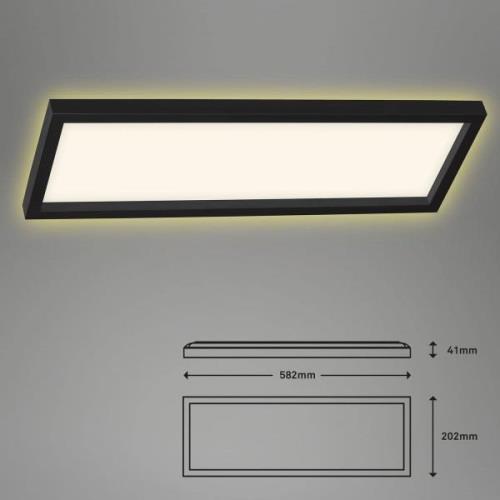 LED plafondlamp 7365, 58 x 20 cm, zwart