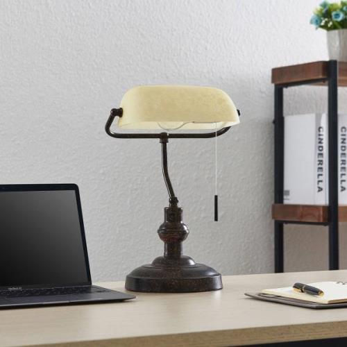 Lindby Profina bureaulamp, roestbruin